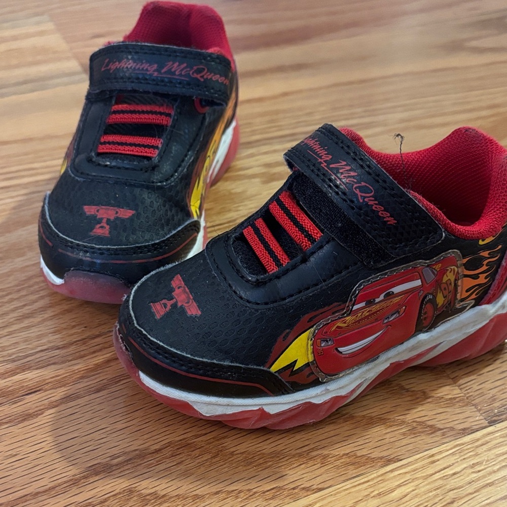 Kids Lightning McQueen Black and Red Sneakers